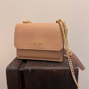 Coach Mini Klare Crossbody Bag in Taupe Cross Grain Leather